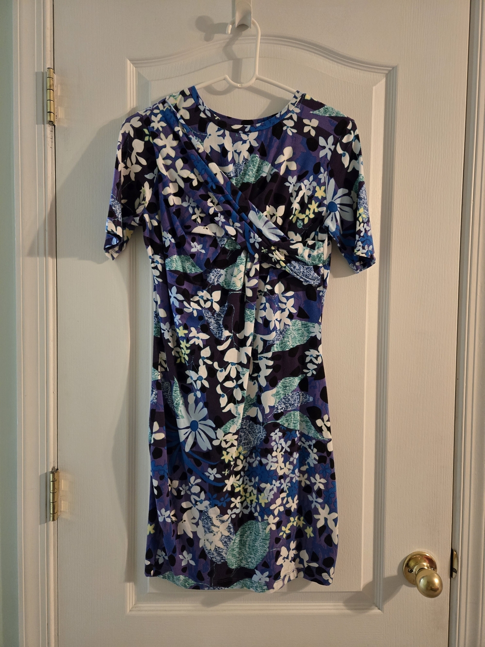 Peter Pilotto Blue and White Floral Twist-Front Dress